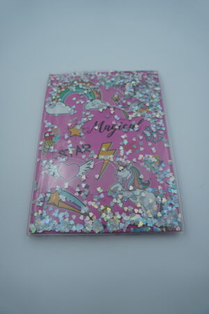 Diary / Water filled diary with glitter and sequins