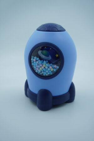 Rocket shape piggy bank with coded lock ( Blue colour)